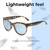 Lightweight Construction Illustration of OTIS Aerial CatEye Sunglasses in Honey Tortoise/Polarized Mirror Blue Glass 56mm