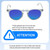 Size Awareness Illustration of OTIS Omar Designer Polarized Reading Sunglasses with Custom Cut Powered Blue Mirror Lenses in Eco Crystal Wave Neutral Unisex Round Full Rim Acetate 50 mm