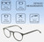 Dimensions and Measurements Illustration of OTIS Omar Designer Blue Light Blocking Eyeglasses in Satin Black Clear Unisex Round Full Rim Acetate 50 mm