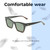 Lightweight Construction Illustration of OTIS Vixen Womens Cat Eye Sunglasses Black Dark Havana/Grey Polarized Glass 53mm