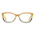 Front View of Elton John Ambient Designer Progressive Lens Prescription Rx Eyeglasses in Wood Stripe Black Fade Unisex Cat Eye Full Rim Acetate 54 mm