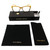 Branded Carrying & Storage Case for Elton John Ambient Designer Progressive Lens Blue Light Blocking Eyeglasses in Wood Stripe Black Fade Unisex Cat Eye Full Rim Acetate 54 mm