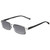 Profile View of Elton John Bullet Designer Polarized Sunglasses with Custom Cut Smoke Grey Lenses in Black Crystal Unisex Rectangular Full Rim Acetate 47 mm