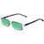 Elton John Bullet Unisex Rectangular Designer Polarized Sunglasses in Black Crystal 47mm CHOOSE LENS COLOR with Custom Cut Green Mirror Lenses