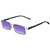 Elton John Bullet Unisex Rectangular Designer Polarized Sunglasses in Black Crystal 47mm CHOOSE LENS COLOR with Custom Cut Purple Mirror Lenses
