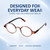 Top View of Elton John Mash Up Unisex Round Full Rim Designer Reading Glasses in Red Crystal 44mm