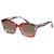 Profile View of Elton John Remix 2 Designer Polarized Reading Sunglasses with Custom Cut Powered Amber Brown Lenses in Ruby Red Marble Black White Unisex Round Full Rim Acetate 49 mm