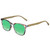 Profile View of Elton John Single 1 Designer Polarized Reading Sunglasses with Custom Cut Powered Green Mirror Lenses in Multi Color Crystal Brown Blue Unisex Square Full Rim Acetate 45 mm