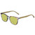 Profile View of Elton John Single 1 Designer Polarized Reading Sunglasses with Custom Cut Powered Sun Flower Yellow Lenses in Multi Color Crystal Brown Blue Unisex Square Full Rim Acetate 45 mm