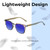 Lightweight Construction Illustration of Elton John Single 1 Designer Polarized Reading Sunglasses with Custom Cut Powered Blue Mirror Lenses in Multi Color Crystal Brown Blue Unisex Square Full Rim Acetate 45 mm