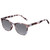 Profile View of Elton John Single 2 Designer Polarized Sunglasses with Custom Cut Smoke Grey Lenses in Tortoise Havana Brown Unisex Square Full Rim Acetate 45 mm