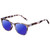 Profile View of Elton John Single 2 Designer Polarized Reading Sunglasses with Custom Cut Powered Blue Mirror Lenses in Tortoise Havana Brown Unisex Square Full Rim Acetate 45 mm