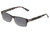 Profile View of Perry Ellis PEBX44 Designer Polarized Sunglasses with Custom Cut Smoke Grey Lenses in Gloss Black Marble Unisex Rectangular Full Rim Acetate 50 mm