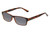 Profile View of Perry Ellis PEBX44 Designer Polarized Sunglasses with Custom Cut Smoke Grey Lenses in Gloss Brown Marble Unisex Rectangular Full Rim Acetate 50 mm