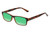Perry Ellis PEBX44 Unisex Rectangular Designer Polarized Sunglasses in Gloss Brown Marble 50mm CHOOSE LENS COLOR with Custom Cut Green Mirror Lenses