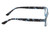 Side View of Perry Ellis PEBX44 Designer Reading Eye Glasses with Custom Cut Powered Lenses in Gloss Navy Blue Marble Unisex Rectangular Full Rim Acetate 50 mm