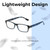 Lightweight Construction Illustration of Perry Ellis PEBX44 Designer Reading Eye Glasses with Custom Cut Powered Lenses in Gloss Navy Blue Marble Unisex Rectangular Full Rim Acetate 50 mm