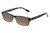 Profile View of Perry Ellis PEBX44 Designer Polarized Sunglasses with Custom Cut Amber Brown Lenses in Gloss Navy Blue Marble Unisex Rectangular Full Rim Acetate 50 mm