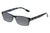 Profile View of Perry Ellis PEBX44 Designer Polarized Sunglasses with Custom Cut Smoke Grey Lenses in Gloss Navy Blue Marble Unisex Rectangular Full Rim Acetate 50 mm
