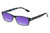 Perry Ellis PEBX44 Unisex Rectangular Designer Polarized Sunglasses in Gloss Navy Blue Marble 50mm CHOOSE LENS COLOR with Custom Cut Purple Mirror Lenses