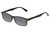 Profile View of Perry Ellis PEBX54 Designer Polarized Sunglasses with Custom Cut Smoke Grey Lenses in Gloss Black Marble Unisex Rectangular Full Rim Acetate 53 mm