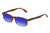 Profile View of Perry Ellis PEBX54 Designer Polarized Sunglasses with Custom Cut Blue Mirror Lenses in Gloss Tortoise Havana Marble Unisex Rectangular Full Rim Acetate 53 mm