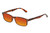 Profile View of Perry Ellis PEBX54 Designer Polarized Sunglasses with Custom Cut Red Mirror Lenses in Gloss Tortoise Havana Marble Unisex Rectangular Full Rim Acetate 53 mm
