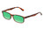 Perry Ellis PEBX54 Unisex Rectangular Designer Polarized Sunglasses in Gloss Tortoise Havana Marble 53mm CHOOSE LENS COLOR with Custom Cut Green Mirror Lenses