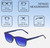 Dimensions and Measurements Illustration of Perry Ellis PEBX55 Designer Polarized Reading Sunglasses with Custom Cut Powered Blue Mirror Lenses in Gloss Navy Blue Marble Unisex Square Full Rim Acetate 52 mm