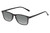 Profile View of Perry Ellis PEBX57 Designer Polarized Reading Sunglasses with Custom Cut Powered Smoke Grey Lenses in Gloss Black Marble Unisex Panthos Full Rim Acetate 50 mm