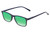 Perry Ellis PEBX57 Unisex Panthos Designer Polarized Sunglasses in Gloss Navy Blue Marble 50mm CHOOSE LENS COLOR with Custom Cut Green Mirror Lenses