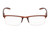 Front View of Perry Ellis PEBX58 Unisex Rectangular Semi-Rimless Designer Reading Glasses in Gloss Dark Brown Marble 50mm