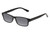 Profile View of Perry Ellis PEBX59 Designer Polarized Sunglasses with Custom Cut Smoke Grey Lenses in Gloss Black Marble Unisex Rectangular Full Rim Acetate 50 mm