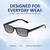 Comfort, Stylish, Everyday Confidence Illustration of Perry Ellis PEBX59 Designer Polarized Sunglasses with Custom Cut Smoke Grey Lenses in Gloss Black Marble Unisex Rectangular Full Rim Acetate 50 mm
