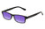 Perry Ellis PEBX59 Unisex Rectangular Designer Polarized Sunglasses in Gloss Black Marble 50mm CHOOSE LENS COLOR with Custom Cut Purple Mirror Lenses