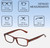 Dimensions and Measurements Illustration of Perry Ellis PEBX59 Unisex Rectangular Full Rim Designer Reading Glasses in Gloss Dark Brown Marble 50mm