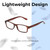 Lightweight Construction Illustration of Perry Ellis PEBX59 Designer Reading Eye Glasses with Custom Cut Powered Lenses in Gloss Dark Brown Marble Unisex Rectangular Full Rim Acetate 50 mm