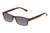 Profile View of Perry Ellis PEBX59 Designer Polarized Sunglasses with Custom Cut Smoke Grey Lenses in Gloss Dark Brown Marble Unisex Rectangular Full Rim Acetate 50 mm