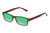 Perry Ellis PEBX59 Unisex Rectangular Designer Polarized Sunglasses in Gloss Dark Brown Marble 50mm CHOOSE LENS COLOR with Custom Cut Green Mirror Lenses
