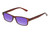 Perry Ellis PEBX59 Unisex Rectangular Designer Polarized Sunglasses in Gloss Dark Brown Marble 50mm CHOOSE LENS COLOR with Custom Cut Purple Mirror Lenses