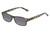 Profile View of Perry Ellis PEBX59 Designer Polarized Sunglasses with Custom Cut Smoke Grey Lenses in Gloss Grey Tortoise Havana Marble Unisex Rectangular Full Rim Acetate 50 mm