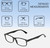 Dimensions and Measurements Illustration of Perry Ellis PEBX54 Unisex Rectangular Full Rim Designer Reading Glasses in Gloss Black Marble 53mm