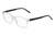 Profile View of Perry Ellis PEBX55 Unisex Square Full Rim Designer Reading Glasses in Gloss Crystal Clear Marble 52mm