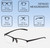 Dimensions and Measurements Illustration of Perry Ellis PEBX58 Unisex Rectangular Semi-Rimless Designer Reading Glasses in Gloss Black Marble 50mm