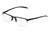 Profile View of Perry Ellis PEBX58 Unisex Rectangular Semi-Rimless Designer Reading Glasses in Gloss Black Marble 50mm