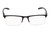 Front View of Perry Ellis PEBX58 Unisex Rectangular Semi-Rimless Designer Reading Glasses in Gloss Black Marble 50mm