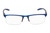 Front View of Perry Ellis PEBX58 Unisex Rectangular Semi-Rimless Designer Reading Glasses in Gloss Navy Blue Marble 50mm