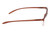 Side View of Perry Ellis PEBX58 Unisex Rectangular Semi-Rimless Designer Reading Glasses in Gloss Dark Brown Marble 50mm