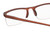 Close Up View of Perry Ellis PEBX58 Unisex Rectangular Semi-Rimless Designer Reading Glasses in Gloss Dark Brown Marble 50mm