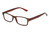 Profile View of Perry Ellis PEBX59 Unisex Rectangular Full Rim Designer Reading Glasses in Gloss Dark Brown Marble 50mm
